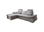Mid.you , Schlammfarben , Textil, Holzwerkstoff , Uni , Füllung: Polyester,Polyester , Ottomane links, L-Form , 268x170 cm , seitenverkehrt erhältlich, Rücken echt , Wohnzimmer, Sofas & Couches, Schlafsofas, Ecksofas mit Schlaffunktion