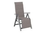 Beldano , Dunkelgrau , Metall, Textil , 57x113x68 cm , inklusive Armlehnen, faltbar , Gartenmöbel, Gartensessel, Gartenstühle