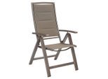 Gardenson , Braun, Taupe , Metall, Textil , Uni , 59.5x116x70 cm , klappbar , Gartenmöbel, Gartensessel, Gartenstühle