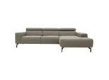 Mid.you , Silberfarben , Textil , Uni , Ottomane rechts, L-Form , 292x175 cm , Made in EU, FSC MIX , Rücken echt ,