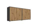 Mid.you , Anthrazit, Eiche Artisan , Holzwerkstoff , 6 Fächer , 158x73x33 cm , Made in Germany , erweiterbar, stehend ,