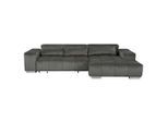 Livetastic , Anthrazit , Textil , Uni , Ottomane rechts, L-Form , 307x186 cm , Made in EU , elektrischer Sitzvorzug ,