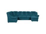 Livetastic , Blau , Textil , U-Form , 333x216 cm , Made in EU , seitenverkehrt erhältlich, Hocker erhältlich, Rücken echt, Armteil links, Armteil rechts ,