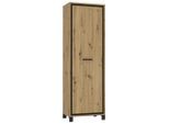 Livetastic , Schwarz, Eichefarben , Metall, Kunststoff, Holzwerkstoff , 1 Fächer , 64.4x199.4x41.5 cm ,
