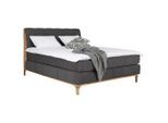 Mid.you , Dunkelgrau , Holz, Textil, Holzwerkstoff , Buche, Eiche,Buche, Eiche , massiv, teilmassiv,massiv, teilmassiv , H3 + H4 , 7-Zonen , 160x200 cm , FSC , gepolstertes Kopfteil, Federkernmatratze, Stoffauswahl, Topper durchgehend, in verschiedenen Größen erhältlich, Partnermatratze mit durchgehendem Bezug, Matratze in verschiedenen Härtegraden erhältlich, sichtbare Massivholzteile, Härtegrada