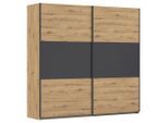 Rauch Möbel , Grau, Alufarben, Eiche Artisan , Holzwerkstoff , 2 Fächer , 218x210x59 cm , Blauer Engel, Goldenes M, Made in Germany , in verschiedenen Größen erhältlich ,