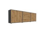 Mid.you , Anthrazit, Eiche Artisan , Holzwerkstoff , 6 Fächer , 4 Schublade(n) Schubladen , 237x73x33 cm , Made in Germany , erweiterbar, stehend ,