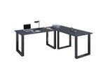 Mid.you , Anthrazit, Schwarz , Metall, Holzwerkstoff , 160x76x160 cm , seitenverkehrt montierbar , Büromöbel, Schreibtische, Eckschreibtische