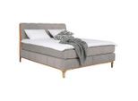 Mid.you , Sandfarben , Holz, Textil, Holzwerkstoff , Buche, Eiche,Buche, Eiche , massiv, teilmassiv,massiv, teilmassiv , H2 + H4 , 180x200 cm , FSC , gepolstertes Kopfteil, Stoffauswahl, Topper durchgehend, in verschiedenen Größen erhältlich, Partnermatratze mit durchgehendem Bezug, sichtbare Massivholzteile, Härtegradauswahl , Schlafzimmer, Betten, Boxspringbetten