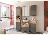 Badezimmer-Set MASON 5-teilig, Grau/Eichefarben
