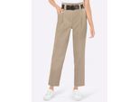 Bundfaltenhose CREATION L, Damen, Gr. 24, Kurzgrößen, beige, 63% Lyocell, 37% Polyester, unifarben, lang, Hosen