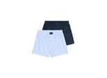 TOM TAILOR Herren Boxershorts mit Streifenmuster im 2er-Pack, blau, Gestreift, Gr. M