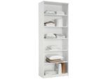 Xora Regal , Weiss , Holzwerkstoff , 5 Fächer , 72x194x36 cm , Wohnzimmer, Regale, Bücherregale