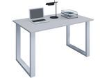 Schreibtisch VCM "Schreibtisch Bürotisch Computertisch 140x80 Lona U", grau (weiß, grau), B:140cm T:80cm, Tische, Schreibtisch