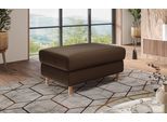 Polsterhocker HOME AFFAIRE "Calypso", braun (dunkelbraun), B:100cm H:48cm T:65cm, 100%Polyester, Hocker, Polsterhocker, Holzfuesse mit Metallteller