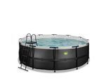 EXIT Black Leather Pool ø427x122cm mit Sandfilterpumpe - schwarz