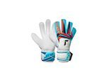 Torwarthandschuhe REUSCH "Attrakt Solid", Damen, Gr. 9, weiß, hellblau, 29% Polyester, 5% Lederimitat, 1% Baumwolle, Handschuhe, mit hochelastischem, sicherem Verschluss
