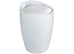 Badhocker WENKO "Candy", weiß, B:36cm H:50,5cm T:36cm, Hocker, Badhocker, herausnehmbarer Wäschesack 20l