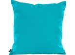 Dekokissen H.O.C.K. "Classic Uni", blau (türkis, unifarben), B:60cm H:10cm L:60cm, Polyacryl, Dekokissen_Sitzkissen_Kissenhüllen, Outdoor geeignet, Kissenhülle mit Füllung, 1 Stück