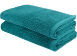 Saunatuch OTTO HOME "Regona, 80x200cm, flauschig und weich, 100% Baumwolle, 500 gr/m²", blau (petrol), B:80cm L:200cm, Frottier, Obermaterial: 100% Baumwolle, Handtücher, Premium Handtücher mit Bordüre, Handtuch-Set, 5 Jahre Garantie