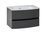 Waschbecken mit Unterschrank Kopenhagen B: 80 cm Grau/Weiß