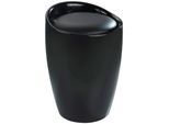 Badhocker WENKO "Candy", schwarz, B:36cm H:50,5cm T:36cm, Hocker, Badhocker, herausnehmbarer Wäschesack 20l
