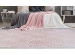 Teppich CALO-DELUXE "Latemar 300" Gr. 2, rosa, B:80cm H:7mm L:150cm, Kunstfaser, Teppiche, Teppich, weiche Fell Haptik, Relief Muster, Wohnzimmer, Schlafzimmer