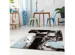 Teppich CARPET CITY "Moda 1134" Gr. 2, blau, B:80cm H:11mm L:150cm, Kunstfaser, Teppiche, Teppich, Kurzflor, Wohnzimmer