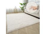 Hochflor-Teppich OTTO HOME "Leava, besonders weich und kuschelig, leichter Glanz" Gr. 1, beige (creme), B:60cm H:37mm L:90cm, Kunstfaser, Teppiche, uni, Mikrofaser Teppiche, Plüsch, Wohnzimmer, Schlafzimmer, Esszimmer