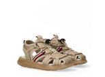 Sandale TOMMY HILFIGER, Mädchen, Gr. 25, beige, Synthetik, Textil, Schuhe Sandale, Trekking Schuh, Sommerschuh mit praktischem Schnellverschluss