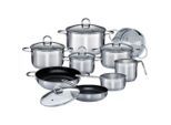 GSW , Edelstahlfarben , Glas , 16 cm,20 cm,16 cm , 1.8 l,3.6 l,6 l,3.2 l,1.4 l , ISO 9001 , Messskala, backofengeeignet, hitzebeständige Griffe, rostfrei, Griffe werden nicht heiß, optimale Wärmeverteilung, leichte Reinigung, verkapselter Sandwichboden,mit Dampfablass, backofengeeignet , Kochen & Essen, Töpfe, Kochtopfsets