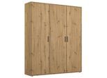 Rauch Möbel , Eiche Artisan , Holzwerkstoff , 4 Fächer , 140x194x53 cm , Blauer Engel, BQ - Bündnis für Qualität, Made in Germany ,