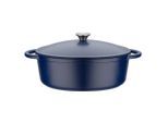GSW , Dunkelblau , Metall , 6.5 l , oval , 33x26 cm , ISO 9001 , backofengeeignet,hitzebeständige Griffe, backofengeeignet, kratzfest, rostfrei, geschmacksneutral, energiesparend, Deckel hitzebeständig, schadstofffrei gemäß EU-Standards , Kochen & Essen, Töpfe, Bräter