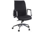 Mid.you , Schwarz, Silberfarben , Metall , Echtleder,Kombination Echtleder/Lederlook , Nappaleder , 59x114x50 cm , Wippfunktion, Sitzfläche 360° drehbar, ergonomische Rückenlehne , Büromöbel, Bürostühle, Chefsessel