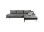 Mid.you , Grau , Textil , Erle , massiv , meliert , seitenverkehrt montierbar, L-Form , 313x215 cm , Made in EU , Schlafen auf Sitzhöhe, Rücken echt ,