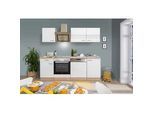 Küchenblock Merle mit Geräten ca. 220 cm Weiß