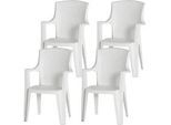 Stapelsessel-Set 4er-Set Weiß