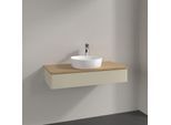 Villeroy und Boch Antao Waschtisch-Unterschrank K09051HJ 100x19x50cm, Hahnloch, Waschbeckenplattenfarbe honey oak, silk grey matt lacquer