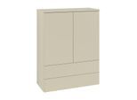 Villeroy und Boch Antao Highboard L47100HJ mit Beleuchtung, 2 Türen, 814 x 1039 x 356 mm, Front mit Struktur, Silk Grey Matt Lacquer / Silk Grey Matt Lacquer