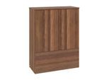 Villeroy und Boch Antao Highboard L47000HM mit Beleuchtung, 2 Türen, 814 x 1039 x 356 mm, Front ohne Struktur, Warm Walnut / Warm Walnut