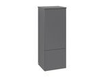 Villeroy und Boch Antao Mittelschrank L44000GK mit Beleuchtung, 1 Tür, 414 x 1039 x 356 mm, Front ohne Struktur, Anthracite Matt Lacquer / Anthracite Matt Lacquer