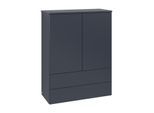 Villeroy und Boch Antao Highboard L47000HG mit Beleuchtung, 2 Türen, 814 x 1039 x 356 mm, Front ohne Struktur, Midnight Blue Matt Lacquer / Midnight Blue Matt Lacquer