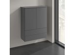 Villeroy und Boch Antao Highboard K47100GK 2 Türen, 814 x 1039 x 356 mm, Front mit Struktur, Anthracite Matt Lacquer / Anthracite Matt Lacquer