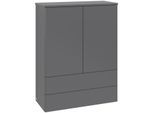 Villeroy und Boch Antao Highboard L47000GK mit Beleuchtung, 2 Türen, 814 x 1039 x 356 mm, Front ohne Struktur, Anthracite Matt Lacquer / Anthracite Matt Lacquer