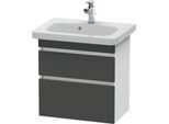 Duravit DuraStyle Waschtisch-Unterschrank DS647904918 58 x 36,8 cm, graphit matt/weiß matt, 2 Schubkästen, wandhängend