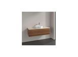 Villeroy und Boch Antao Waschtisch-Unterschrank L21013HM mit Beleuchtung, 2 Auszüge, 1200 x 360 x 500 mm, Front ohne Struktur, Warm Walnut / Botticino