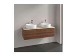 Villeroy und Boch Antao Waschtisch-Unterschrank L24113HM mit Beleuchtung, 2 Auszüge, 1200 x 360 x 500 mm, Front mit Struktur, Warm Walnut / Botticino