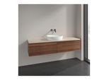 Villeroy und Boch Antao Waschtisch-Unterschrank L36113HM mit Beleuchtung, 160x36x50cm, Waschbeckenplattenfarbe botticino, warm walnut