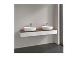 Villeroy und Boch Antao Waschtisch-Unterschrank L17052MT mit Beleuchtung, 2 Auszüge, 1600 x 190 x 500 mm, Front ohne Struktur, White Matt Lacquer / Warm Walnut