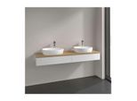 Villeroy und Boch Antao Waschtisch-Unterschrank L17151GF mit Beleuchtung, 2 Auszüge, 1600 x 190 x 500 mm, Front mit Struktur, Glossy White Lacquer / Honey Oak